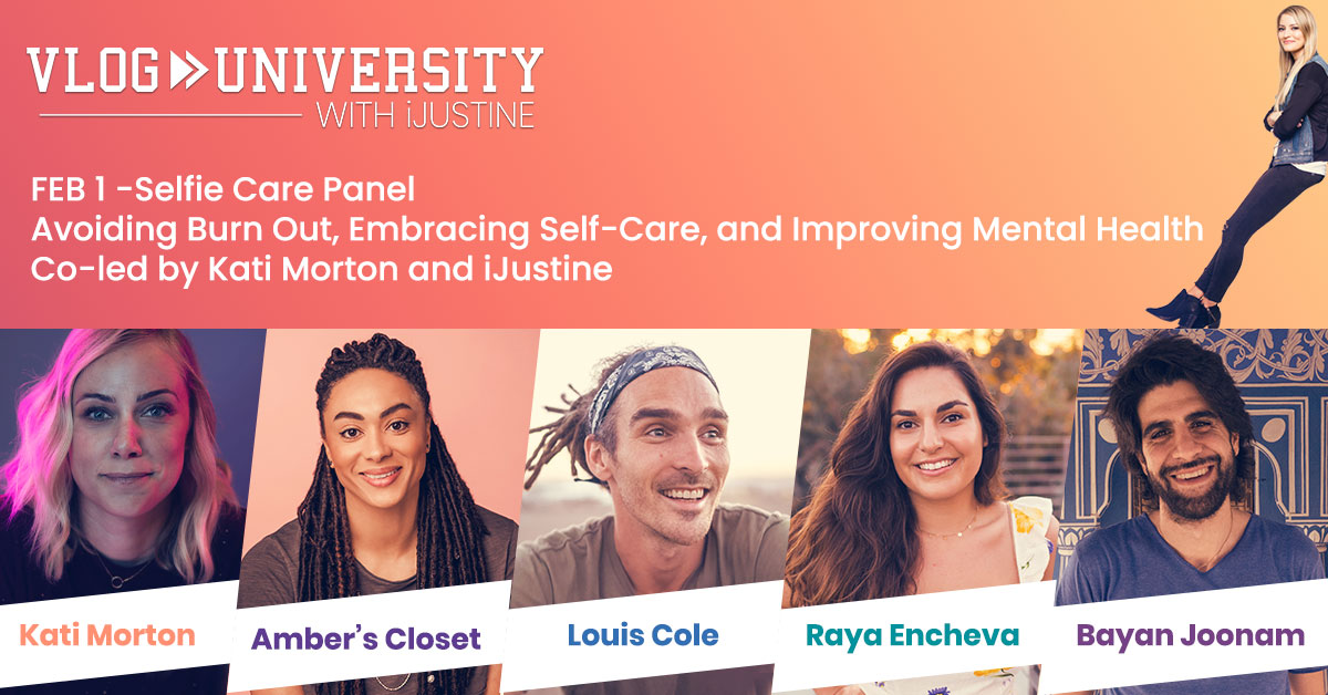 FMC_Conferences's tweet photo. We are only 1 more day away from Vlog University! We are excited to announce our speakers for our mental health panel co-led by @iJustine and YouTuber & licensed therapist, @KatiMorton. #VlogUniversity https://t.co/YTvGMhvmAg