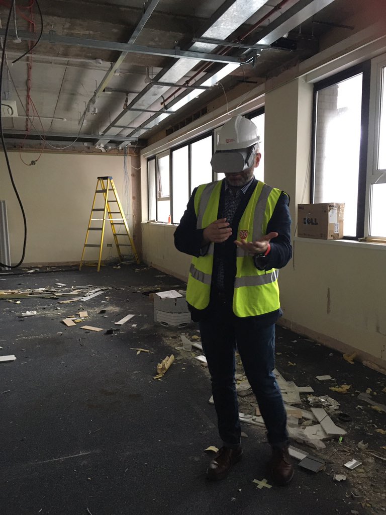 ostickwilliams's tweet photo. Very productive meeting last week with @DrGerryG and @QUBelfast to review the design of the new SIM Centre using #VR technology and #3Dprinting to view the before and after https://t.co/PnmQMPf1s3