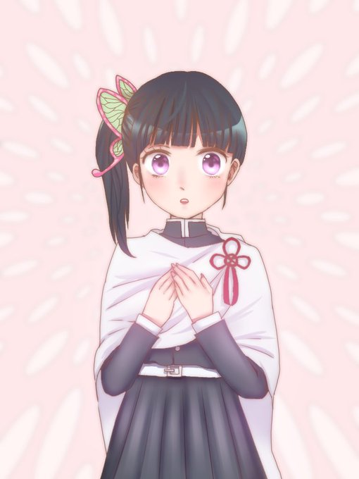 あまゆさんがTwitterに投稿した栗花落カナヲ(鬼滅の刃)のイラスト。