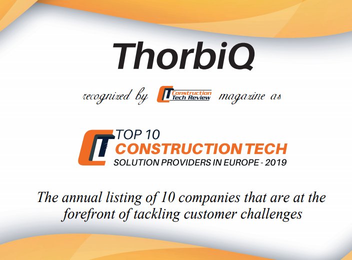 We're very honored to have received this recognition by <a href="/ConstructnTech/">Construction Tech Review</a> as 1 of the TOP10 #ConTech Solution Providers-2019 in Europe @ the forefront of tackling customer challenges in #ConTech!
Thank you 2019. Hello 2020!
Stay tuned for more exciting things the coming year!