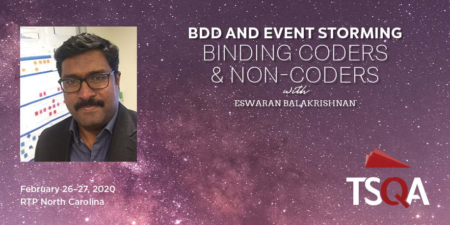 tsqa_rtp's tweet photo. Learn to engage all the members of your teams with BDD and event storming with @Esh_ba at #TSQA2020
Do you have tickets yet? Contact our speakers for a 10% discount code. https://t.co/8fSJ1wdsiQ https://t.co/mEzoEVjCTa