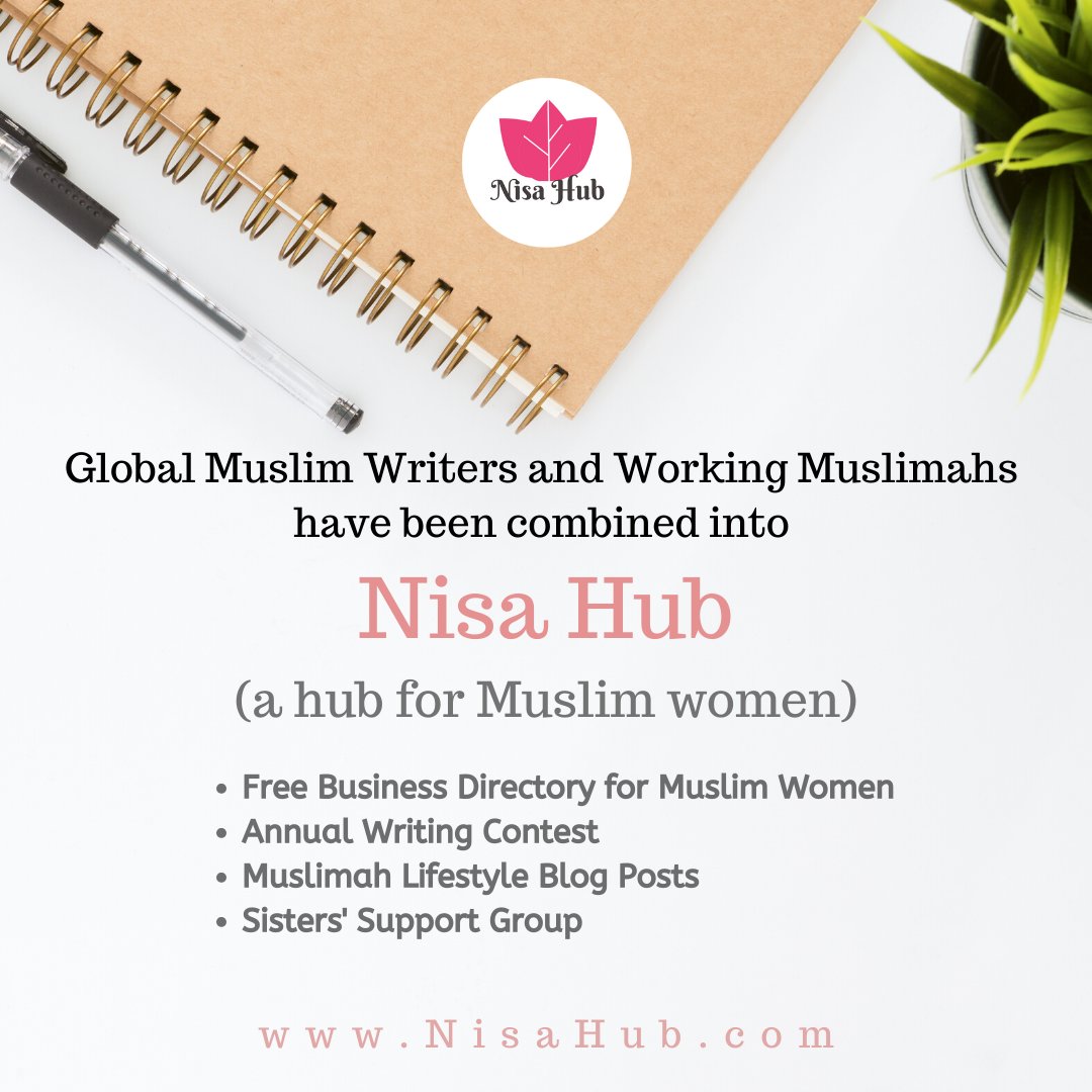 NisaHub's tweet photo. Global Muslim Writers and Working Muslimahs
have been combined into Nisa Hub (a hub for Muslim women). Follow @NisaHub for updates.
#freebusinessdirectory
#muslimwomen
#womennetwork
https://t.co/85xHtvA8EX https://t.co/fdV21M0ByK