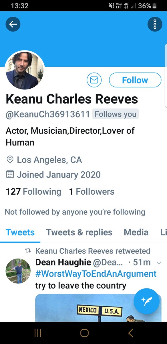 Shane_Evs's tweet photo. No Keanu,  it's no good following me, I've told you before I'm not giving you chat up tips #stopbuggingme https://t.co/iy9As0sPzh
