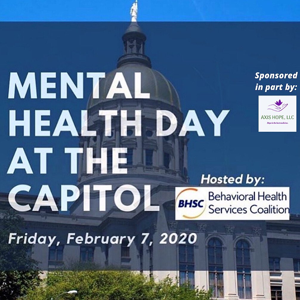 AxisHope_LLC's tweet photo. #AXISHOPE is a proud sponsor of "Mental Health Day at the Capitol", hosted by Behavioral Health Services Coalition.

Pls join us Feb 7, 2020 as service providers, organizations &amp; individuals come together in support of #mentalhealth for ALL Georgians! 

https://t.co/kEJWey5QkT https://t.co/bJKDju8P4c