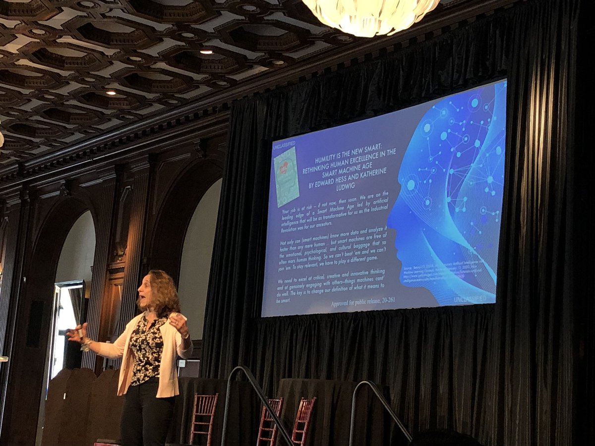 “If we can’t beat the machines, we need to join them - our mission is to humanly engage in the machine age, that is, how we connect with each other and machines in true teaming”

Love this - Sue Kalweit, director of analytics <a href="/NGA_GEOINT/">NGA</a> 

#FutureofWork #workrebooted