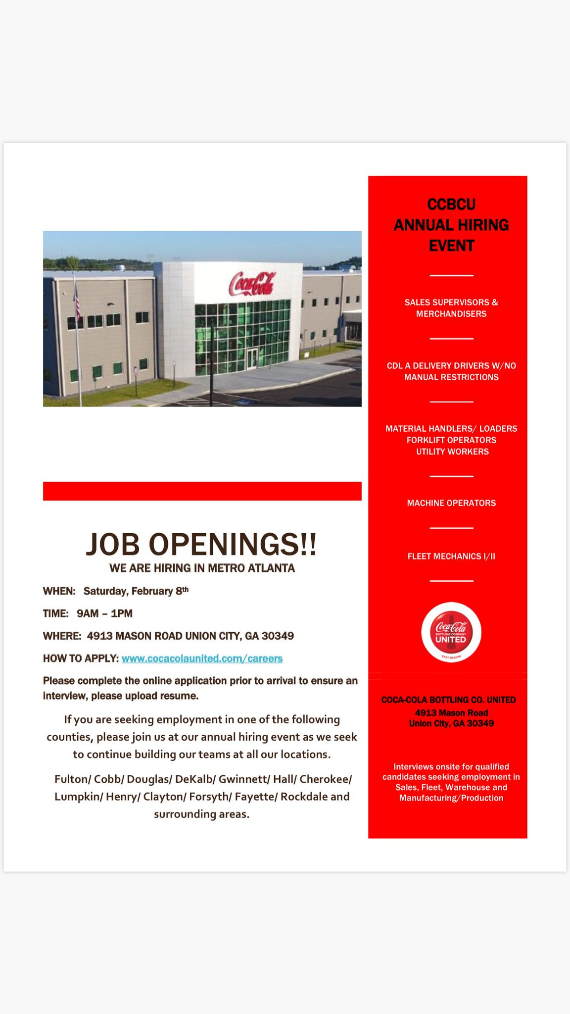 Union City, GA on Twitter "Hey UC! have you heard about the new career