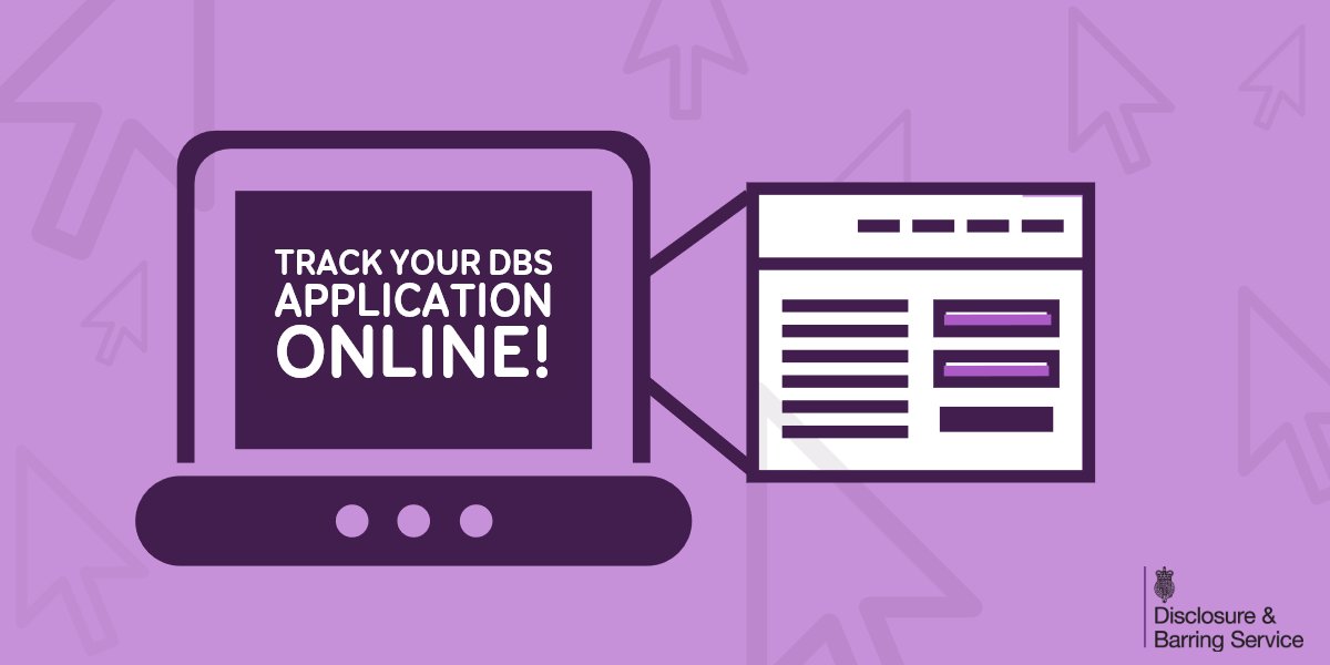 DBSgovuk's tweet photo. Track your DBS application online today! 💻

Standard and enhanced applications can be tracked here: https://t.co/GIudPGpMNT

Basic applications can be tracked here: https://t.co/wFOv8DwLs2

#dbschecks #dbssafeguarding #disclosureandbarringservice https://t.co/B0CBo08CVN
