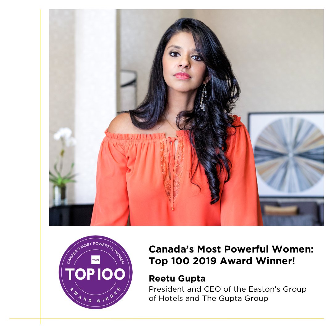theguptagroup's tweet photo. Looking back on 2019, it was an honour for @ReetuGupta_EGH, President and CEO of @EastonsGroup and @theguptagroup, to be named a @WXN 2019 Canada’s Most Powerful Women: Top 100 Award Winner.

#powerfullyempowered #cmpwtop100 #wxntop100 #diversity #TheGuptaGroup #EastonsGroup https://t.co/9k9OQRfptQ