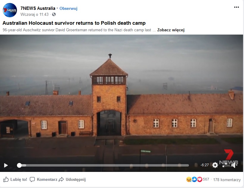 ipngovpl_eng's tweet photo. ❗@7NewsSydney, please correct your headline; #KLAuschwitz was not a Polish camp! #WWII #GermanConcentrationCamps were established and run by the #Germans. Many, like #Auschwitz, were in #OccupiedPoland or Polish territories annexed by the #IIIReich. #AgainstDefamation. https://t.co/M33s3HxhAz