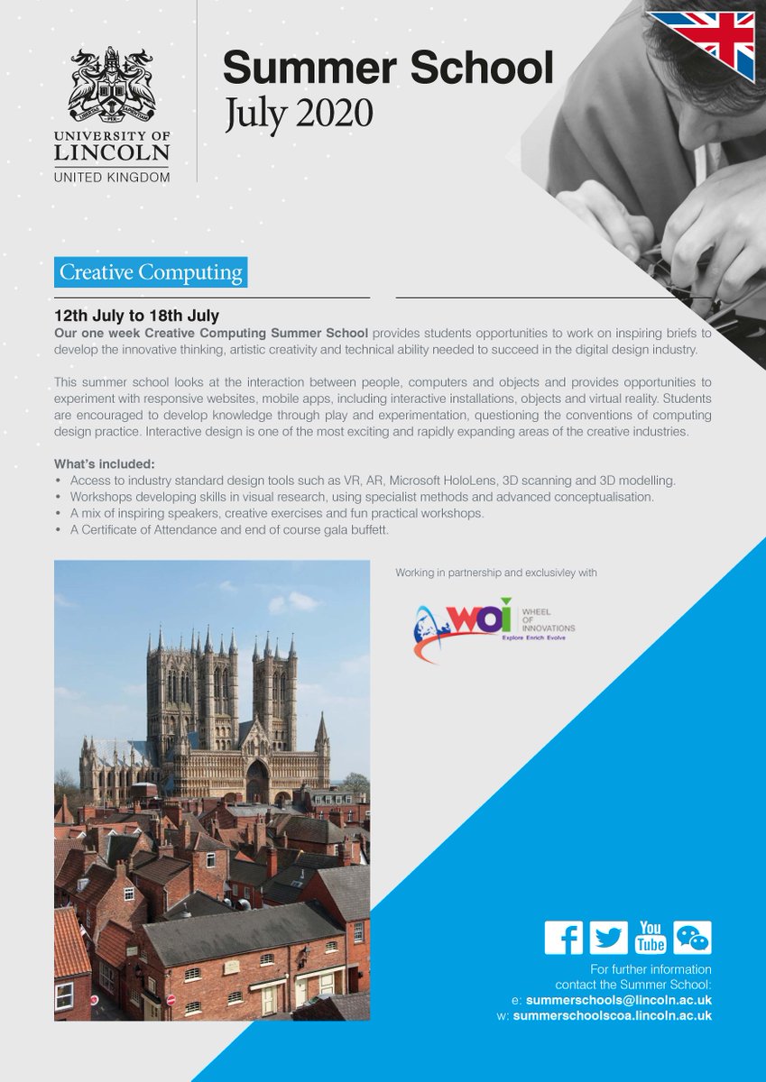 UoLSummerSchool's tweet photo. Brand new this year is our 4th Summer School 2020..
Creative Computing!
With access to industry standard design tools VR, AR, Microsoft HoloLens, 3D scanning &amp; Modelling, you must want to know more👀👀👉👉https://t.co/Zq3TJeT9Bf https://t.co/COGxUr4SF4