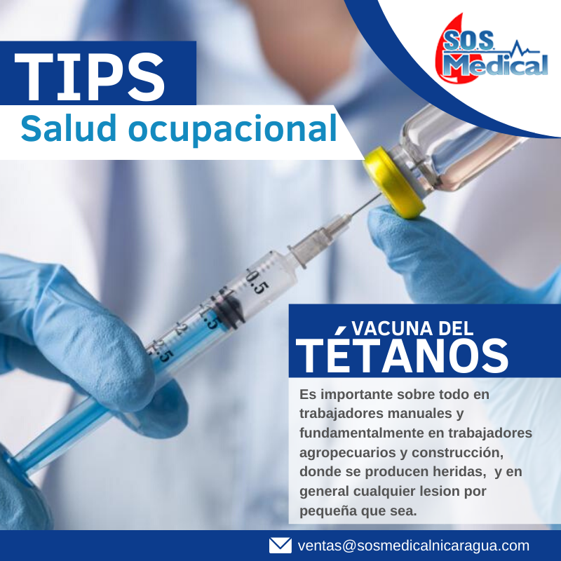 SOSMedicalSA1's tweet photo. #TipsSalud #SaludOcupacional #VacunaDelTetanos  Es importante sobre todo en trabajadores manuales y fundamentalmente en trabajadores agropecuarios y construcción, donde se producen heridas,  y en general cualquier lesión por pequeña que sea. https://t.co/u7gJqaKgMy