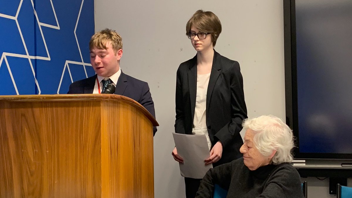 AntoniaRomeoUK's tweet image. This week marks 75 years since the liberation of #Auschwitz. Today at DIT we were privileged to hear from Holocaust survivor, Vera Schaufeld. Thank you to @HolocaustUK &amp;amp; DIT’s Jewish network for arranging such an important event
#Auschwitz75 
#StandTogether
#HolocaustMemorialDay