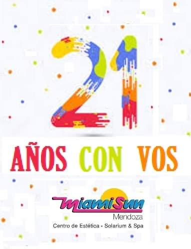 ESTAMOS DE FIESTA☺ Y LA COMPARTIMOS CON VOS♥
PROMO ANIVERSARIO☺
30%off EN ABONOS DE 12 SES o + (efec)
2X1 EN TRATAMIENTOS DE ESTETICA
ultracavitacion - electrodos -  ondas rusas - radiofrecuencia
TE ESPERAMOS!!! 
ESPEJO 115  primer piso
WSP : 2615370526
TEL : 4294642 / 4294645