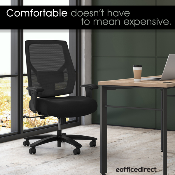 eofficedirect's tweet photo. The very affordable HON Crio high-back task chair gives you a breathable mesh back, adjustable lumbar support, height/width adjustable arms and center-tilt recline control. Mesh back and seat fabric are black. https://t.co/qV4Ktly7KO #worklife #chair #officedecor @honcompany https://t.co/9l0hsxHB6h