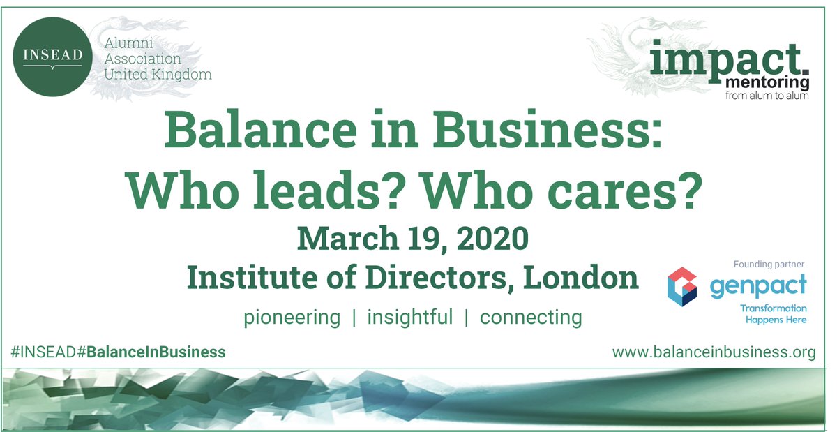 Register now for the first #INSEAD #BalanceInBusiness event in London on March 19th. Get the hard facts on gender balance as a value creation lever and some practical insights from executives and boards on what works. Join us! balanceinbusiness.org/events/bib-mar…