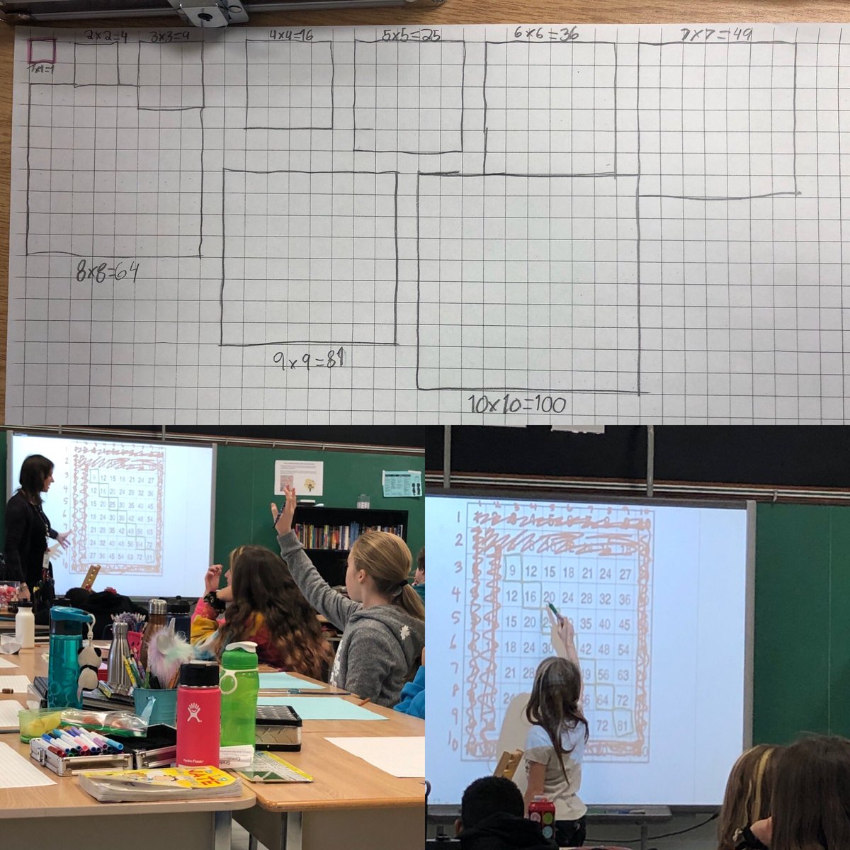 Learning about perfect squares in grade 5/6 at New Sarum with @73tracywhite <a href="/TVDSBmath/">TVDSBmath</a> <a href="/PaulSydor/">Paul Sydor</a>