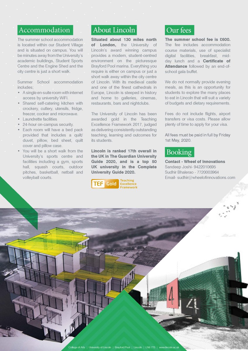 Not just 1, but 2 new one week Summer Schools coming your way for July 2020...

Interior Design - 12th -18th July
bit.ly/317TxYV

Architecture - 12th-18th July
bit.ly/3aVbizd

@UniLincolnArts <a href="/unilincoln/">University of Lincoln, UK</a>
#MondayMotivation #architecture
#interiordesign