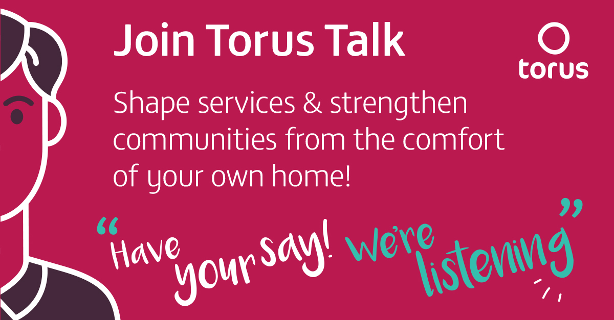 WeAreTorus's tweet photo. If you're a @WeAreTorus tenant or leaseholder help us improve what we do &amp; how we do it, join Torus Talk today https://t.co/ePn9gwxDad 📣

#TenantVoice #TorusTalk #HaveYourSay #CustomerInvolvement #YourVoiceMatter #GetInvolved #Warrington #Liverpool #StHelens https://t.co/fQKNMuSdpA