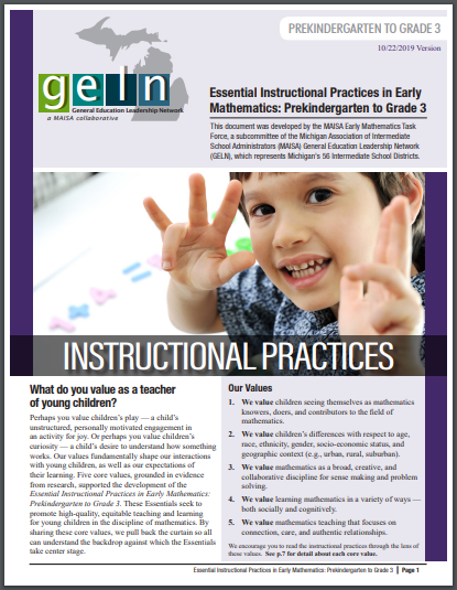 MAISA_ISDs's tweet photo. Have you seen the amazing and hard work of MAISA's GELN Early Mathematics Task Force - the "Essential Instructional Practices in Early Mathematics, Prekindergarten to Grade 3?" Check them out!https://t.co/iZ3zrycHsU
#michED #MichMath @DGosen3 @dwkrebs #MiGELN https://t.co/Sx4Lq11nc2