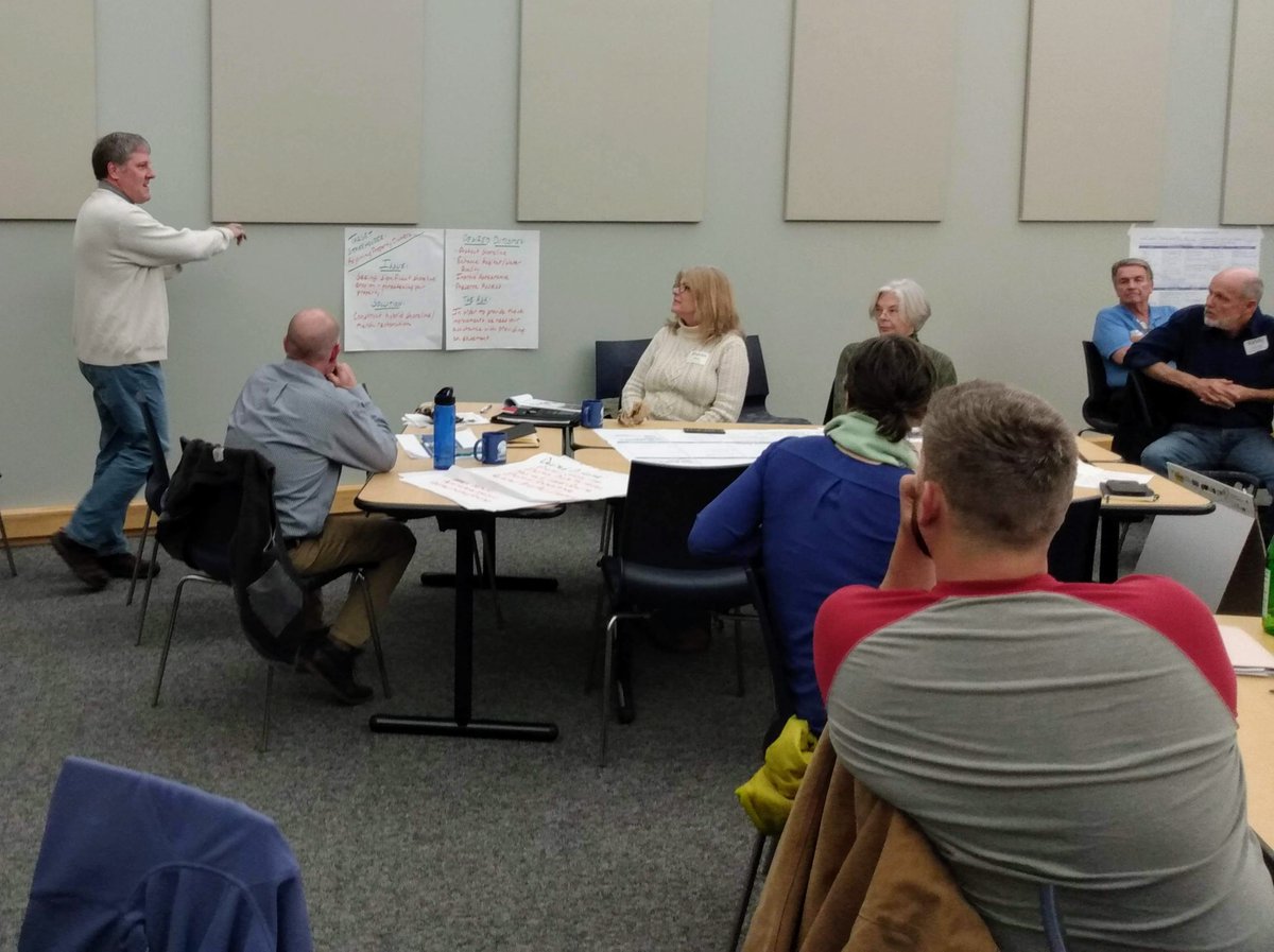 NCReserve's tweet photo. The #CoastalTrainingProgram hosted @NOAADigCoast's Nature-Based Solutions for Coastal Hazards workshop yesterday. Participants worked together to address a #CoastalHazard by developing a #GreenInfrastructure strategy like #LivingShorelines, rain gardens, and pervious pavement. https://t.co/QIPqE6bHXp
