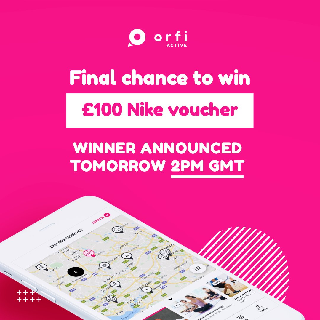 🚨You have less than 24 hours to win a £100 Nike voucher! 🚨

All you have to do to be in with a chance of winning is follow us, download the app, sign up and comment your favourite activity using the hashtag #WhatsYourActive. 🙌

#nike #competition #giveaway