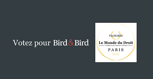 Bird &amp; Bird France participe à la 8è édition du Palmarès du Droit 2020. Enquête en ligne <a href="/lemondedudroit/">Le Monde du Droit</a> en partenariat avec <a href="/AfjeAfje/">AFJE</a> ,  il distingue les meilleurs cabinets d'avocats dans une trentaine de catégories. Nous comptons sur votre vote ! 2bird.ly/2GDwv2E