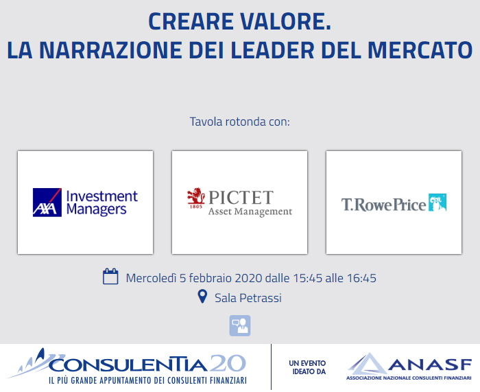anasfCF's tweet photo. ConsulenTia20: si svolgerà il 5 febbraio a Roma l'incontro tra Axa, Pictet e T. Rowe Price su Creare valore. La narrazione dei leader del mercato. Clicca sul link e scopri tutti i dettagli sull'evento https://t.co/Q3oBJPf2Ml #consulentia #SpecialEdition https://t.co/KtdkQt4cY7