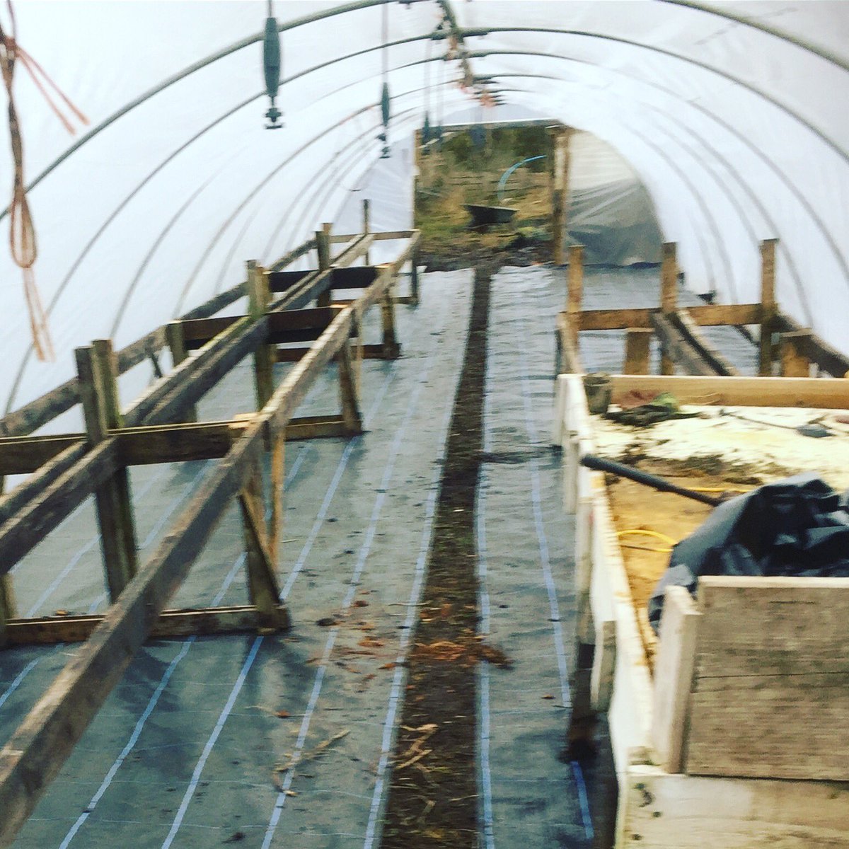 Propagation tunnel nearing the end of a much needed refurb #organicfarming #CSA
