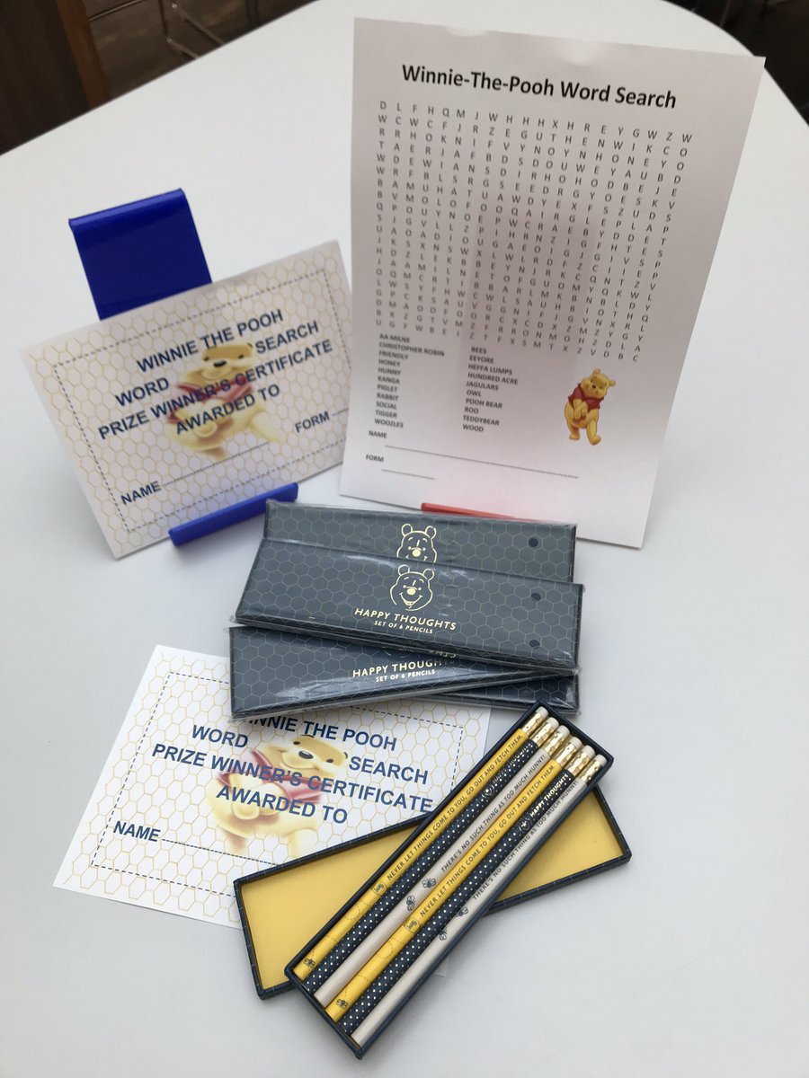 bgs_library's tweet photo. Clock House - last chance for handing in the Winnie the Pooh word search is Monday morning. Bring completed searches to the junior library counter. Good luck! 🍯 🐝 https://t.co/LJJBpacX13