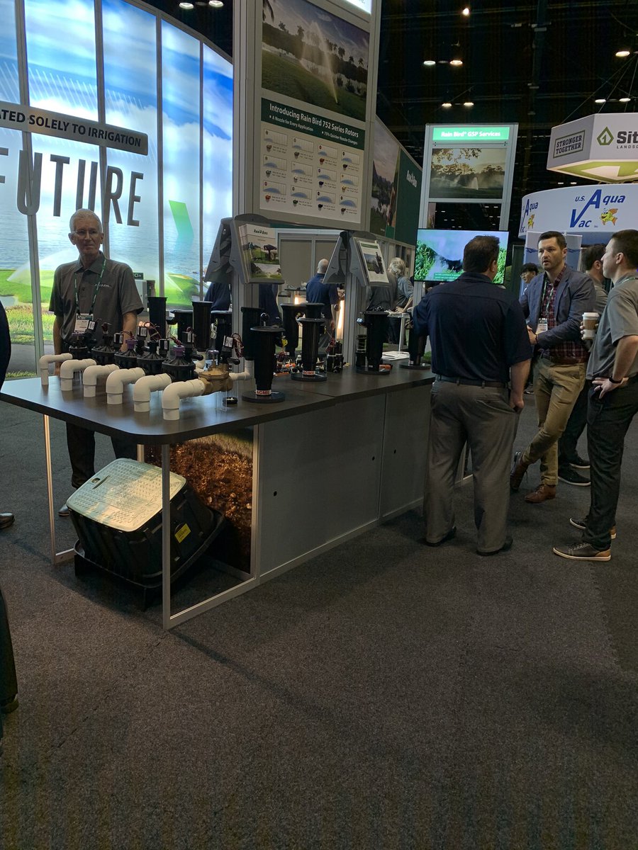 druethomp's tweet photo. Team @longhorninc ‘s last day at the @GCSAA_GIS show in Orlando. @RainBirdGolf continues to innovate and provide the best golf course irrigation solutions out there! We are grateful to be able to provide these products and our services to all of our @NTGCSA customers. #RBIC https://t.co/4h3lN2mbYq