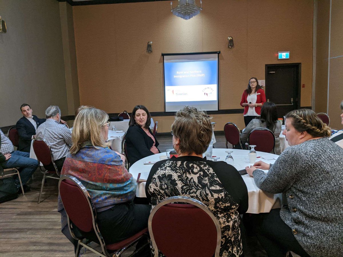 TimminsChamber's tweet photo. Where are your employees coming from? Madison Mizzau from @TimminsEDC shares details of the Rural Northern Immigration Pilot Project. #sharinglessons #partner #workforcesummit https://t.co/DNLweqMvEC