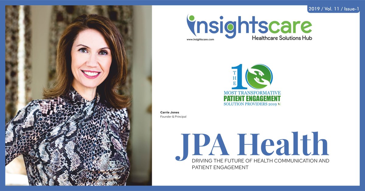 Insightscare's tweet image. At this edition of Insights care, we are honored to present to you "The 10 Most Transformative Patient Engagement Solution Providers 2019"
 
#PatientEngagementSolutionProviders #digitalagency #patientengagementprograms #patientengagement  #CareManagement bit.ly/2GCcs4E