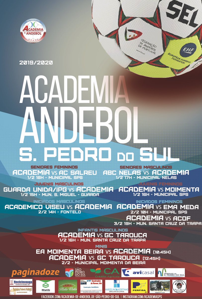 AndebolSps's tweet photo. [JOGOS]

Agenda desportiva desta semana!
Contamos com o vosso apoio!
Juntos somos mais fortes! Juntos somos academia!

#juntossomosacademia #academiasps #aasps https://t.co/m5X623XEND