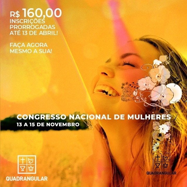 CONGRESSO NACIONAL DE MULHERES 2020 - prorrogamos o prazo de pagamento.  Corre pra fazer sua inscrição! 🏃‍♀️🏃‍♀️🏃‍♀️
 congressogmm.com.br
