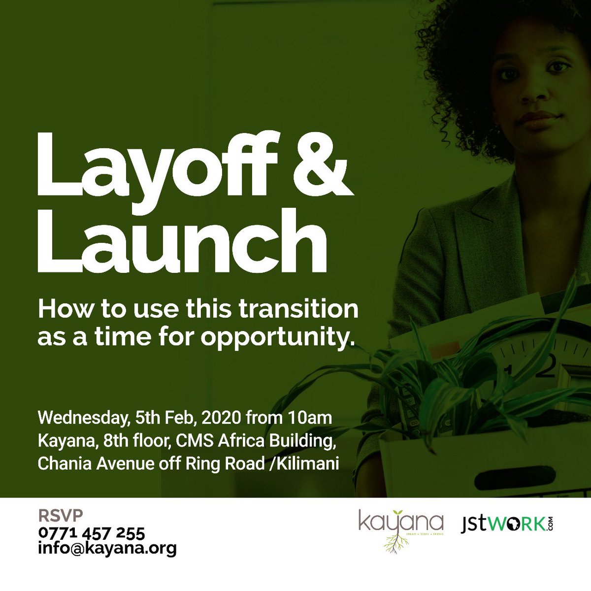 CandidBusiness1's tweet photo. Happening Next Wednesday @kayana_kenya this event is for you, if you suddenly found yourself out of a job in 2020. Come and learn quick skills to revamp your resume as well as uplifting stories from others who have gone through the same. https://t.co/Rc1aqX9TAc