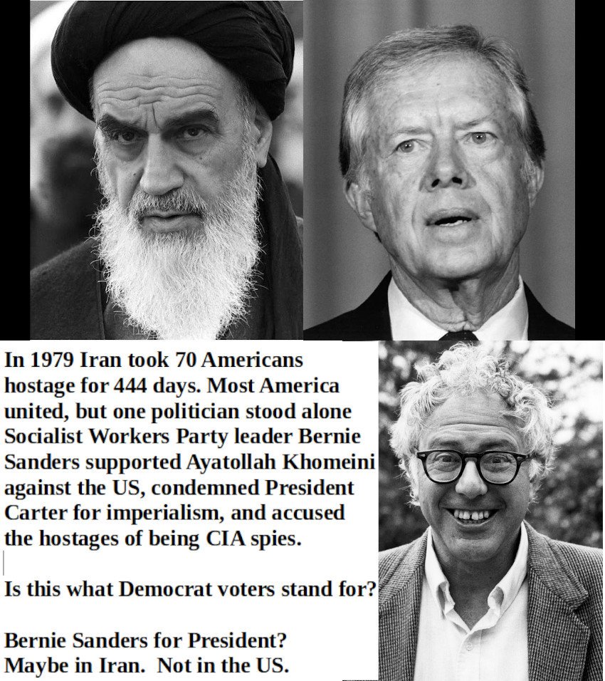 I am old enough to remember this. I was a teen we talked about it almost daily in social studies.we as a nation prayed for a good outcome. Bernie however .. sell out. He has never had our people in his heart. And you want <a href="/realDonaldTrump/">Donald J. Trump</a> to kiss their ass #inherentresolve👍