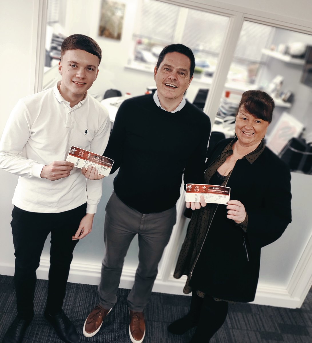 Sphere_Recruit's tweet photo. JH was full of surprises this afternoon, offering out 2 pairs of rugby tickets to his Cardiff team. The lucky draw winners are Sarah & Ioan. Let's hope they have a great day out and Wales win! #WALvITY #WRU #teambuilding #SphereSolutions #ConstructionJobs https://t.co/7UWhK8cMVS