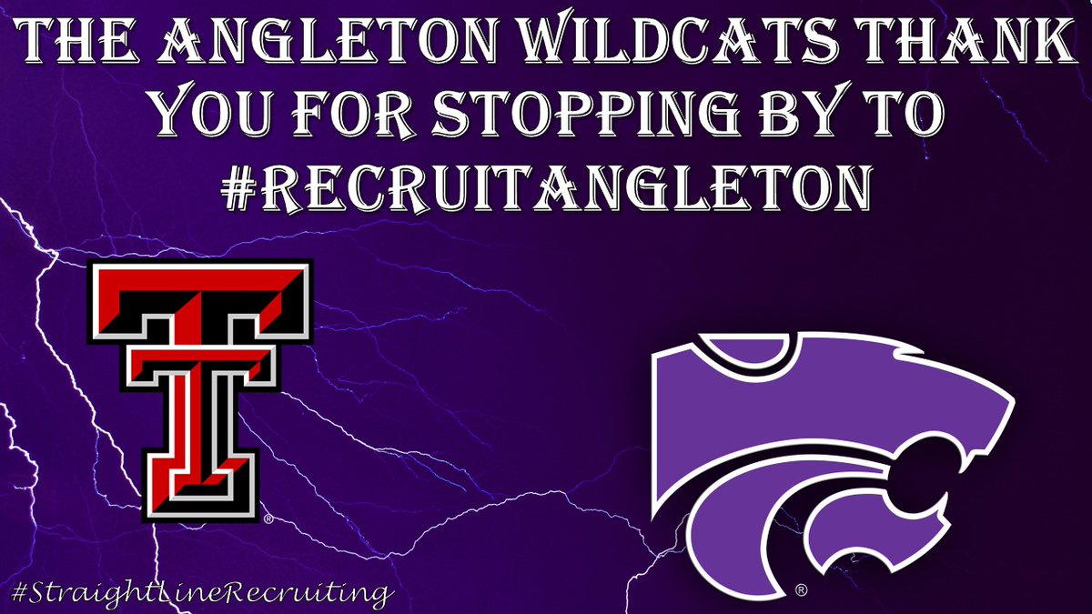 PurpleReignFB's tweet image. Thank you to @CoachMikeOG  and @TexasTechFB for stopping by to #RecruitAngleton today! #StraightLineRecruiting #PurpleReign