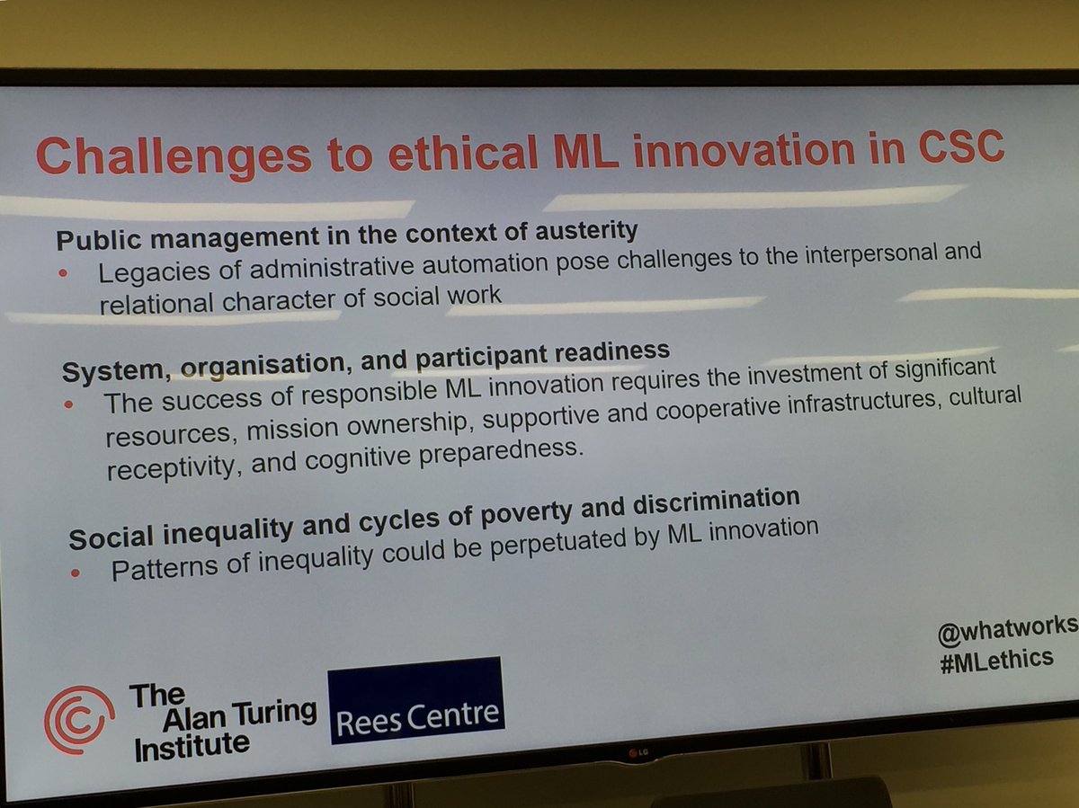 ImogenParker's tweet image. Nicely articulated challenges to the use of ML in child social care #MLethics ⁦@whatworksCSC⁩ ⁦@AdaLovelaceInst⁩