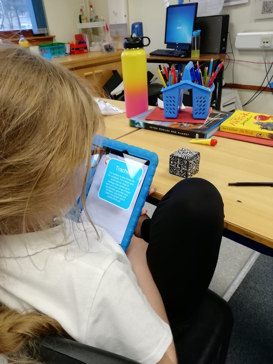 DigiLeadersVPS's tweet photo. Today the digital leaders have been using a merge cube to explore AR/VR. They learned about the inside or a body, the solar system and more! #VPStech https://t.co/bDmkDfVPbN