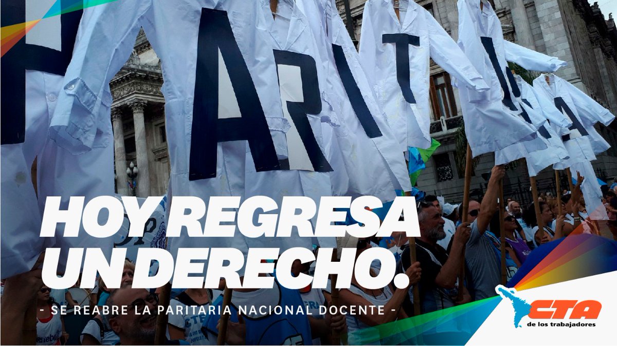 Hoy vuelve la #ParitariaNacionalDocente.
Vuelven los derechos.