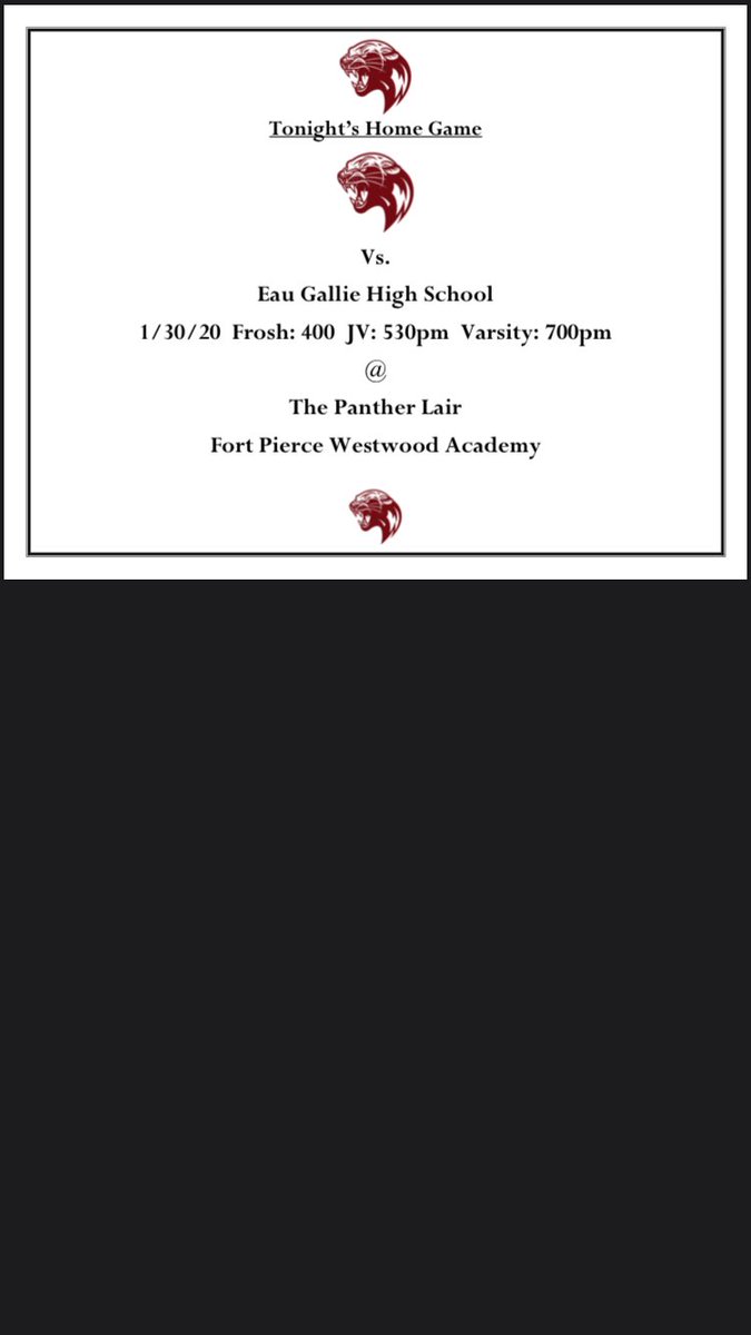 FPWBasketball's tweet photo. Panther Nation!!!  Last home freshman game.  Come out and support!  #winningtime https://t.co/2yDjOBykdu