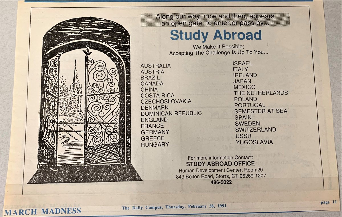 A lot has changed since 1991! Some countries, our office's name, and where we're located just to name a few...but you can still call us at the same number! 😂

#throwbackthursday #uconnchangeyourworld