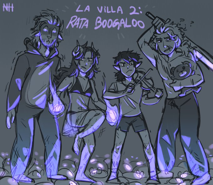COSAS DE ROL: Disfuncionales Deluxe(tm) en pijamas vs. las ratas terribles brillantes, Alfyra hermosa preciosa de la vida, y un kenku evangelista muy decepcionado con tus decisiones.
En 5 minutos jugamos, ojala no morirse. #DnD 