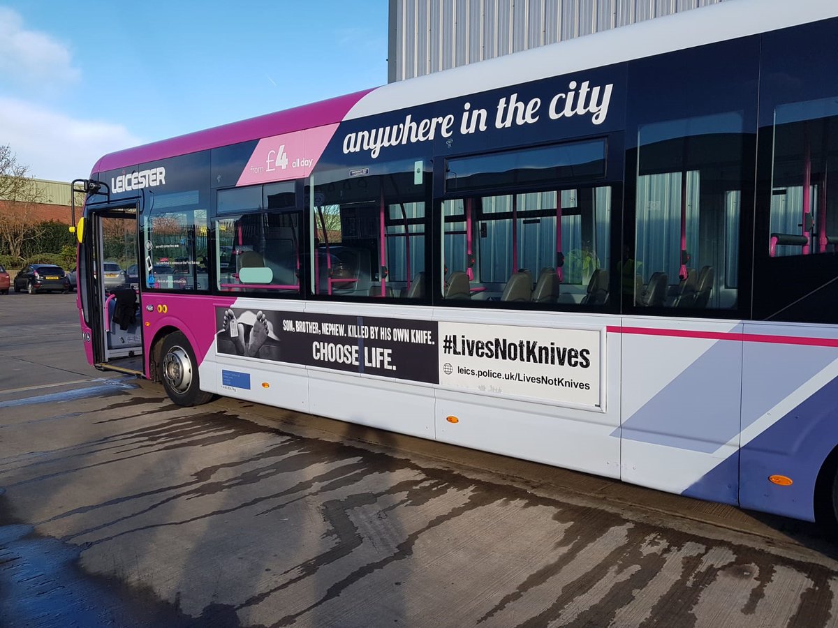 leicspolice's tweet photo. Have you spotted our #LivesNotKnives messaging on buses in the city and county? 

The new images aim to encourage young people not to pick up a knife in the first place. https://t.co/gDdy4IuCNr