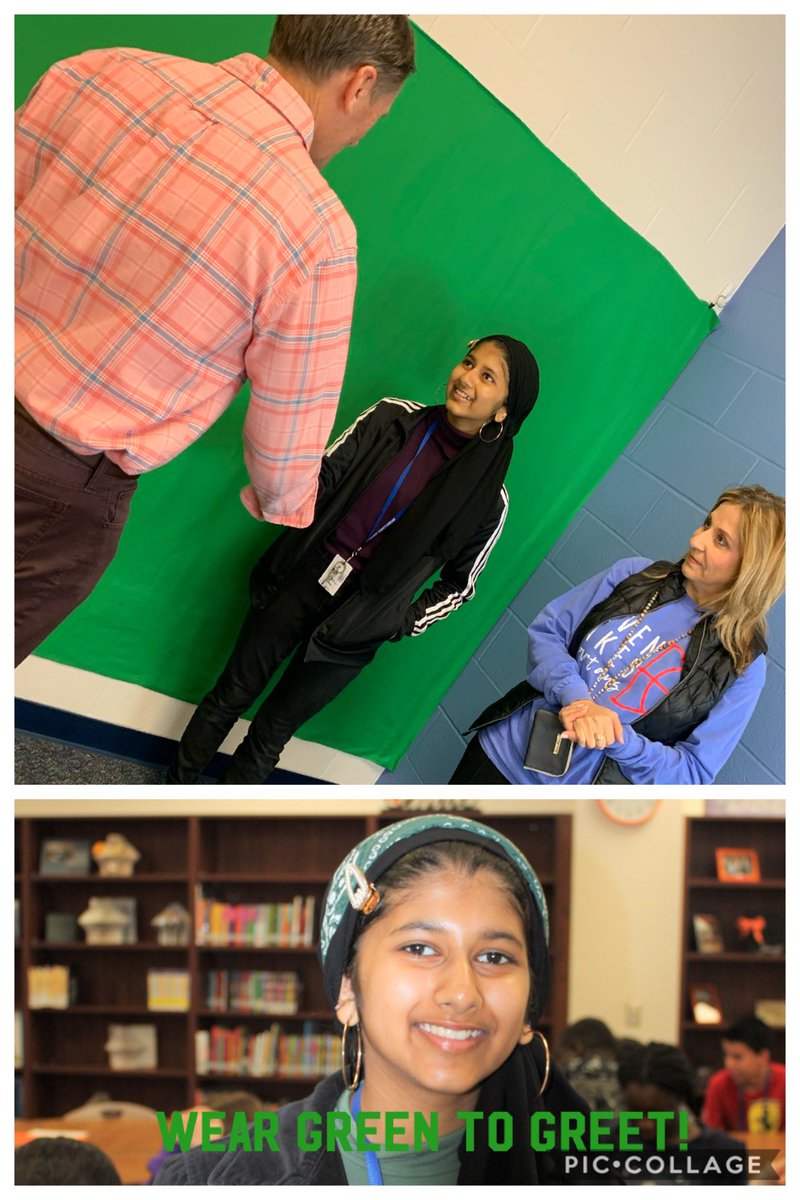 SLJHLibrary's tweet photo. Our Spartan Manahil Ali won a Chili’s gift card for participating in our “Wear GREEN to GREET” challenge for Katy ISD’s Digital Citizenship week! Thank you @JaySonnenburg for celebrating our Spartan! @spartan_speak @TXCoolPrinc #mediabalance #digitalcitzenshipweek #7ljhpride https://t.co/MbVxUD0LFV