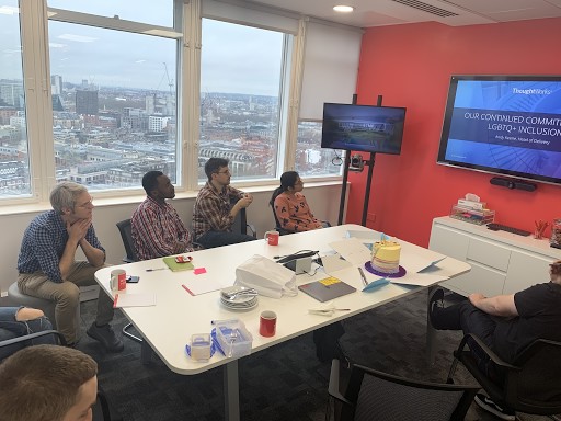 Great to be able to celebrate virtually with our colleagues who are away from the offices, working on client sites (and glad to see the cake game continues to be strong across the board!) <a href="/stonewalluk/">Stonewall</a> <a href="/thoughtworks/">Thoughtworks</a> #StonewallTop100 cc / <a href="/katrandzhieva/">AdrianaKatrandzhieva</a> <a href="/ErtayKaya/">Ertay Kaya</a>