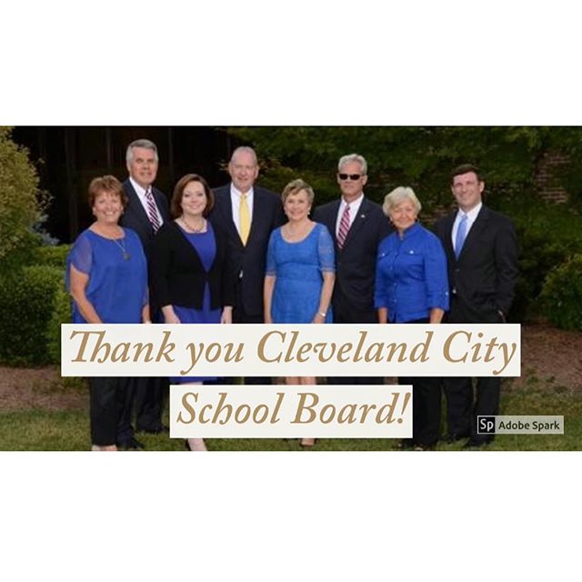 We are so thankful for our Cleveland City School Board! Thanks for all you do. Make sure to watch our show tomorrow for an extra special video celebrating school board appreciation week. clevelandcityschools cleveland.middleschool