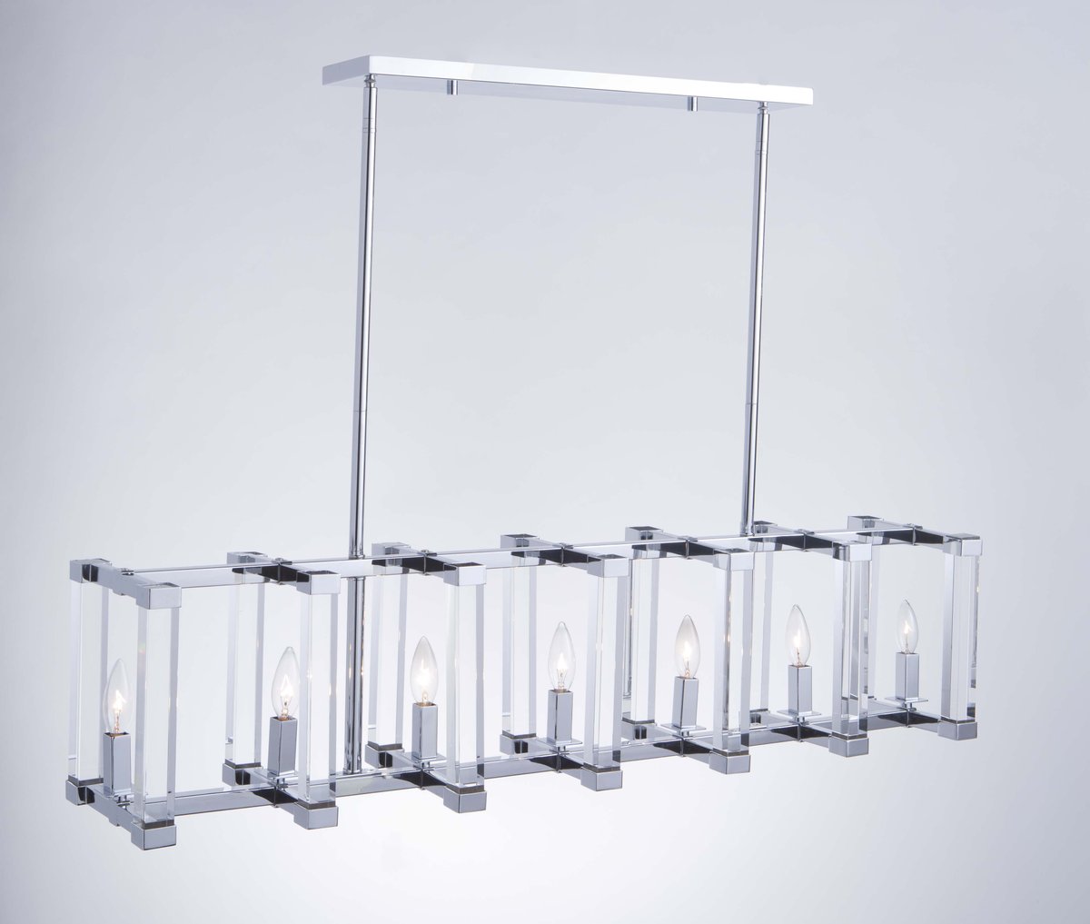 Artcraftlight's tweet photo. Looking for a new linear chandelier? The Carlyle collection - chrome plated frame with radiant glass columns [AC11407]

#islandlight #trendylighting #lightingtrends #brightlights #kitchenlighting #diningroom #diningroomdecor #diningroomlighting #classylighting https://t.co/GhvpMUfccd