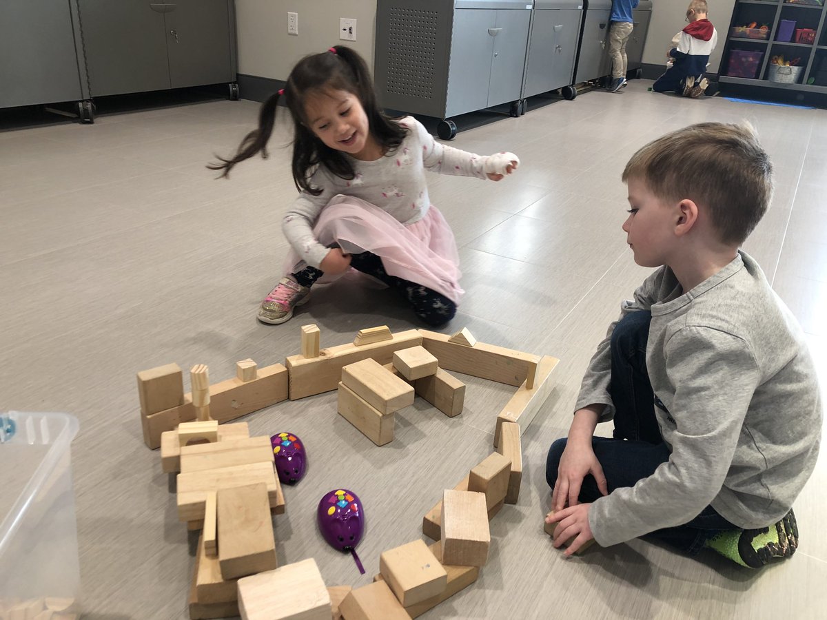 casiocadet's tweet photo. PreK stations:  geode drawing, marble ramp construction, building a house for a robotic mouse #saeslearns https://t.co/O8e03PO4D1